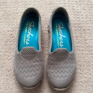 Skechers taupe slip on shoes 6